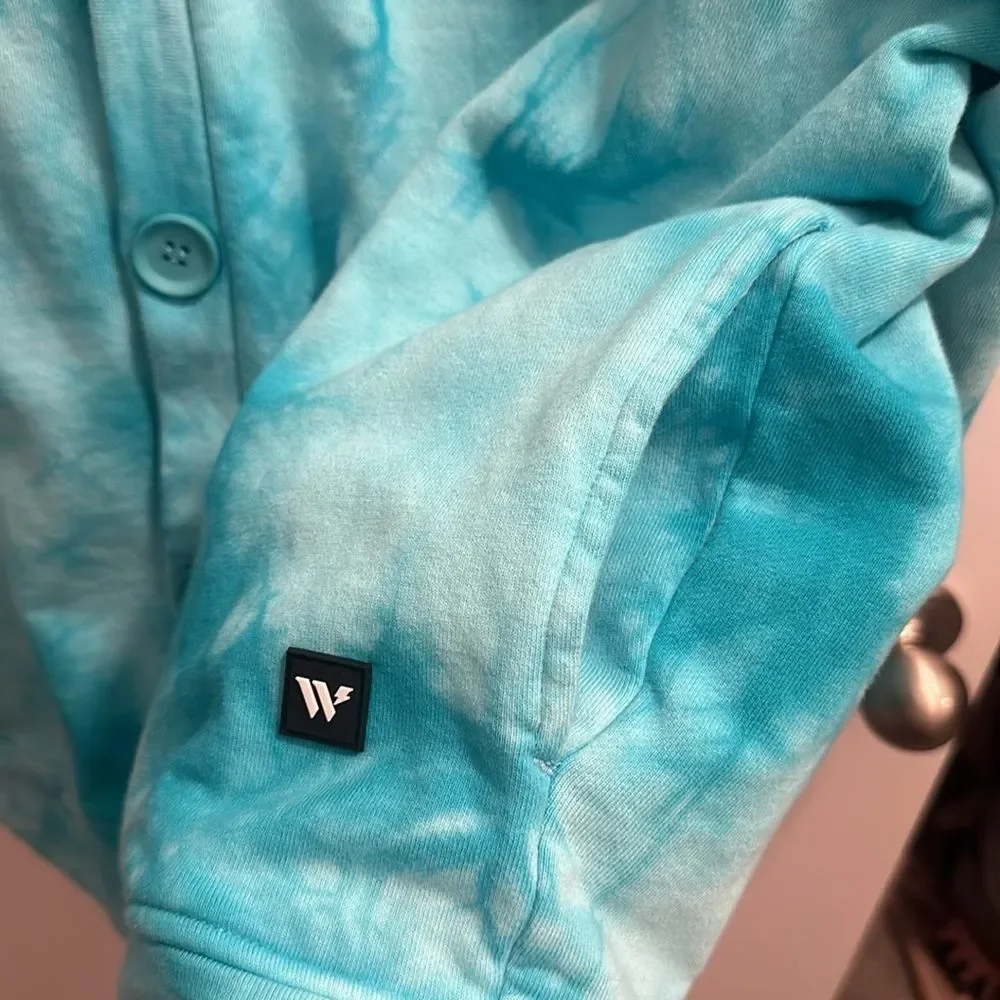 The Wild Collective Women's Miami Dolphins Tie Dye Aqua Cardigan NFL Size M